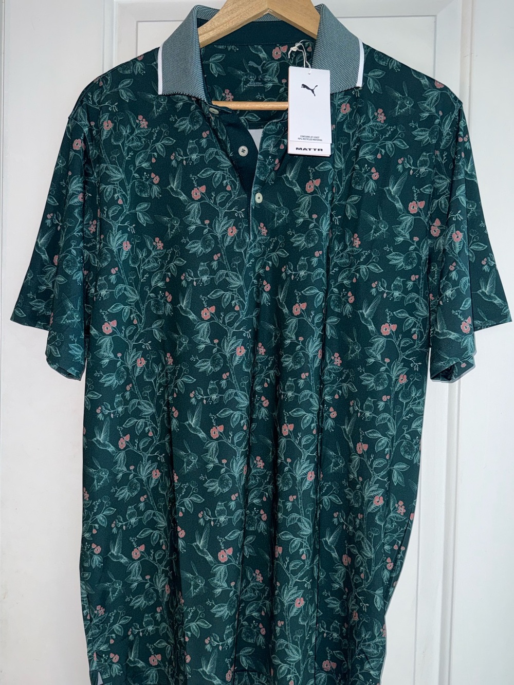 NWT Puma Golf MATTR Hummingbird Performance Polo Shirt in “Green Terrain” - Picture 3 of 9